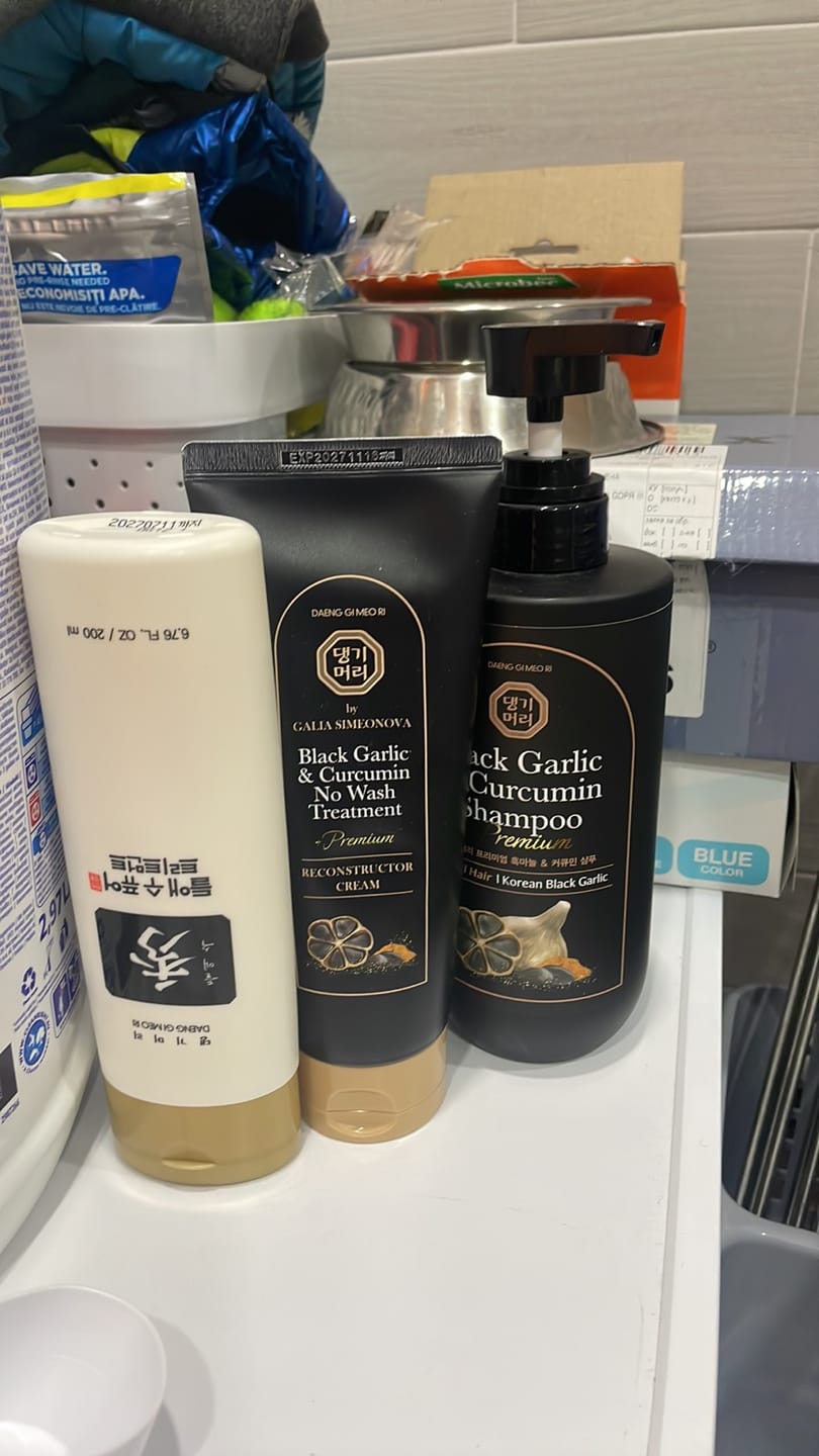 Customer photo review of Реконструктор за увредена и цъфтяща коса с черен чесън и куркумин DOORI Black Garlic & Curcumin Cream Premium Reconstructor