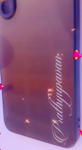 Customer photo review of Customize Name Gradient Glass Case Cover Grey For Samsung