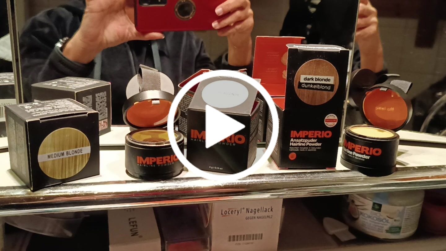 Customer video review of Ansatzpuder von IMPERIO® | Wasserfeste Qualität