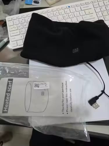 Customer photo review of USB Heated Neck Warmer – Electric Scarf with 3 Heat Settings