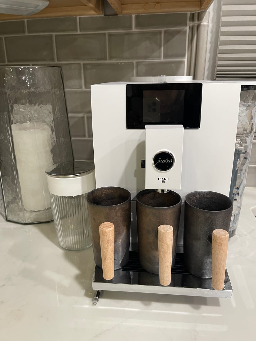 Customer photo review of Vintage Earth Coffee Cups With Wooden Handle