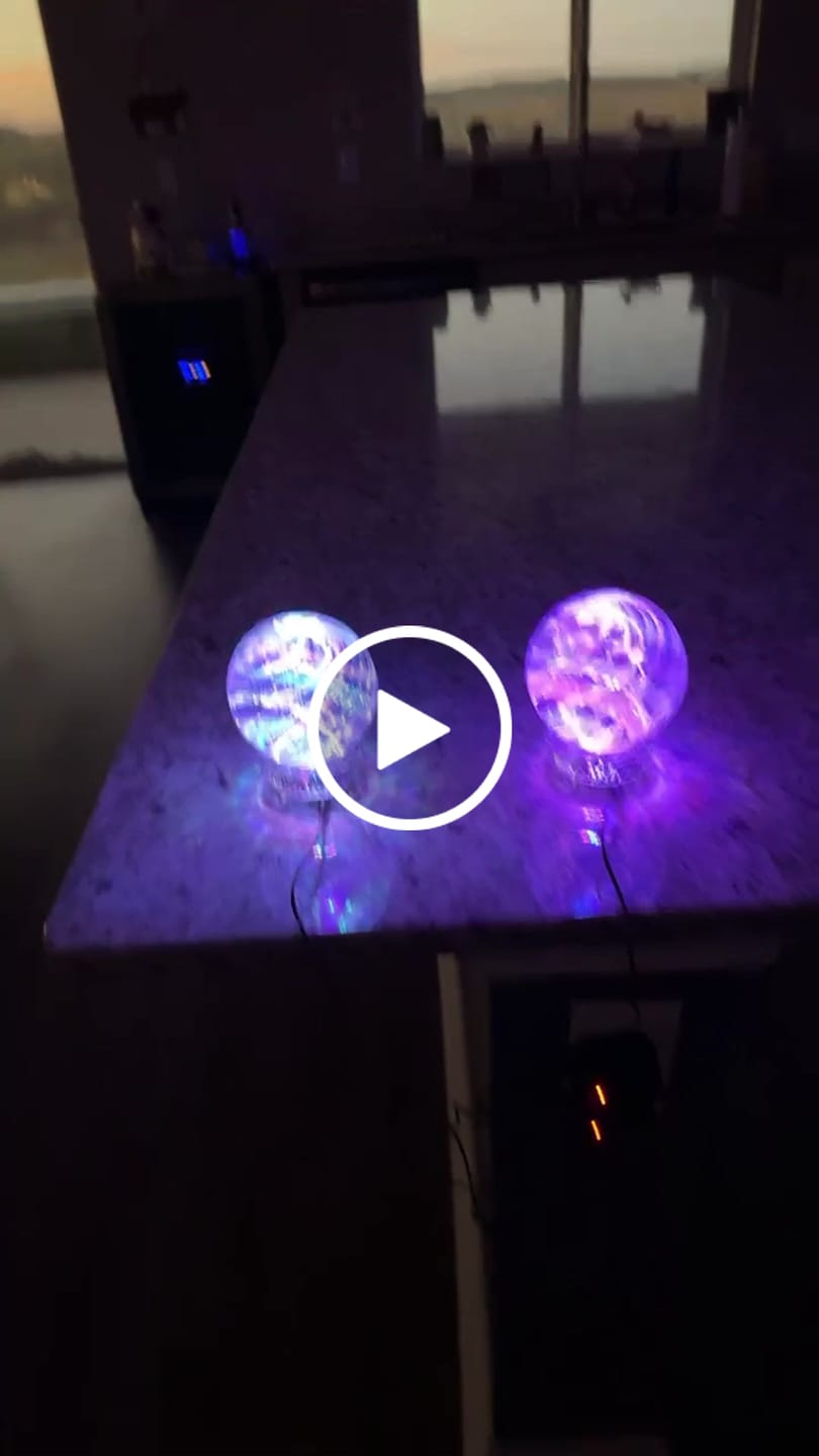 Customer video review of Illuminated Dichroic Rainbow Orb with Cremains