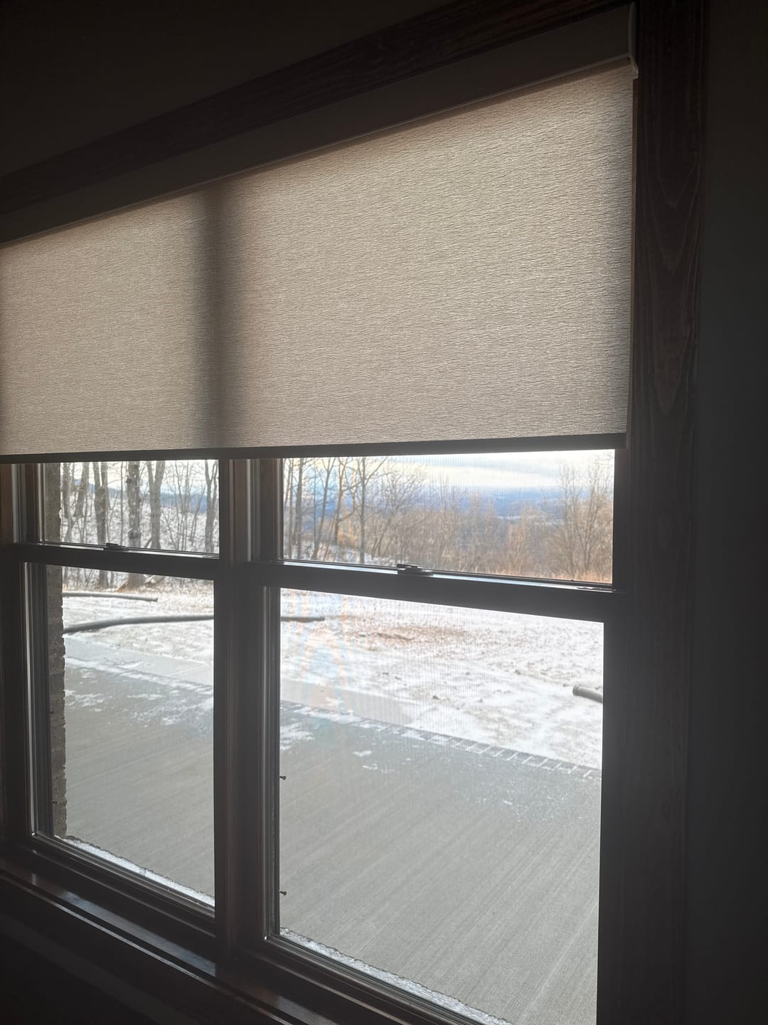 Customer photo review of SmartWings Motorized Light Filtering Roller Shades 70% Blackout Safari
