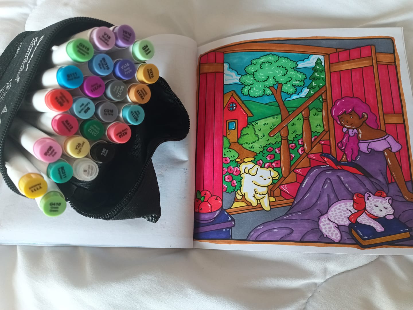 Customer photo review of Ohuhu Honolulu 24 Basic Colors Dual Tips Alcohol Art Markers