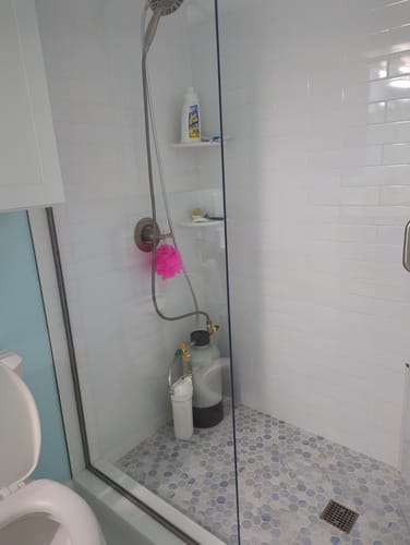 Customer photo review of Shower Water Softener System