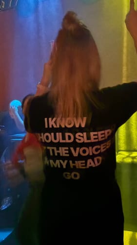 Customer photo review of Voices in my head (Basic Shirt)
