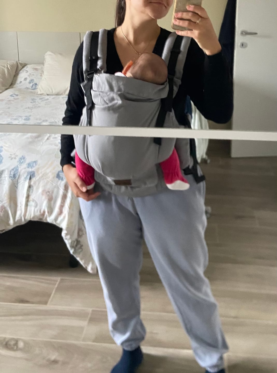 Customer photo review of Marsupio kinder hop GROW Cotone di Fascia tinta unita