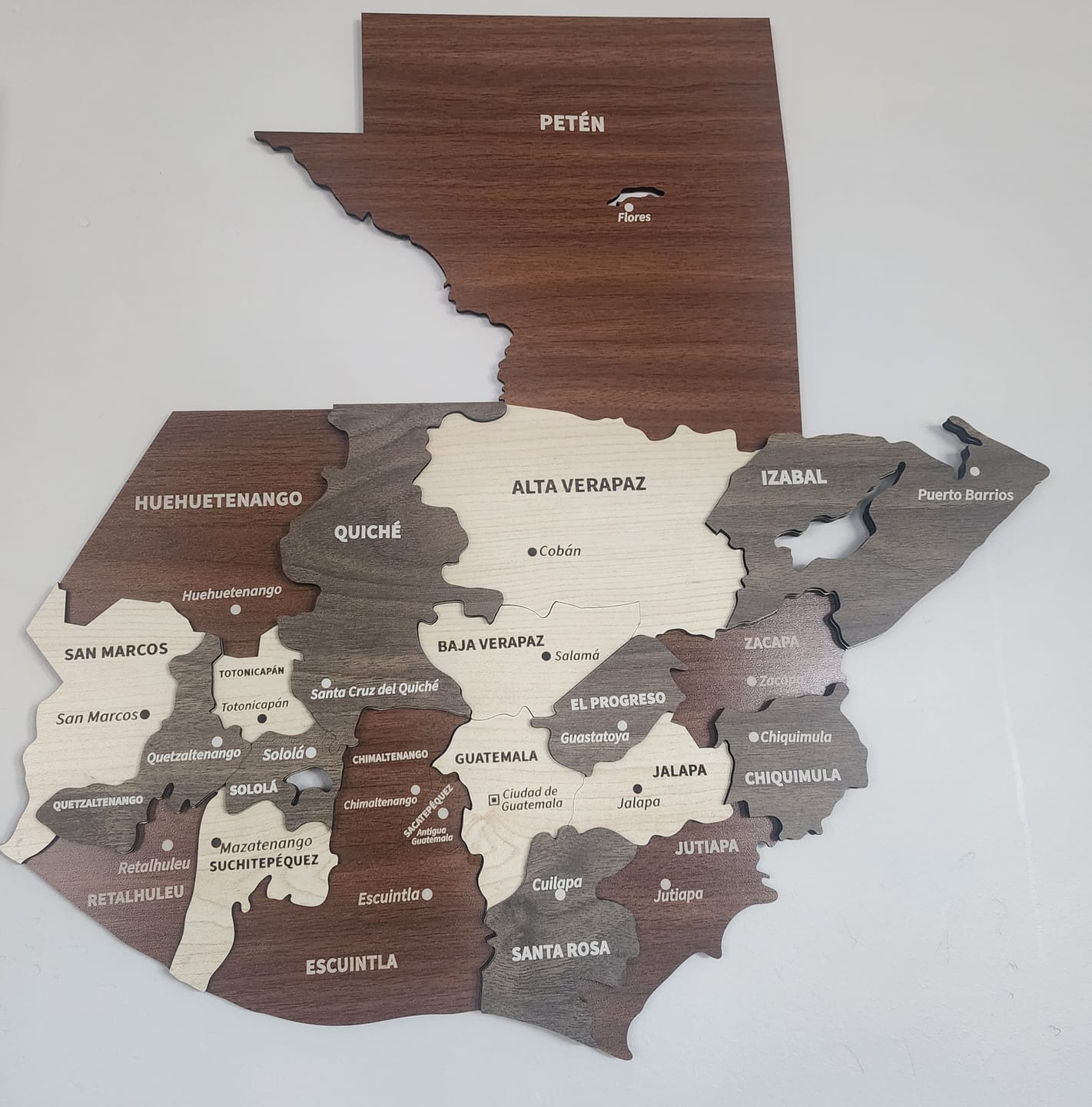 Customer photo review of Wooden Map of USA for Wall - 3D United States Map With Cities