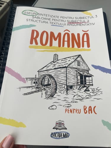 Recenzie cu fotografie de la un client despre Carte Română Bacalaureat Bacademia (temă și viziune, caracterizare, relație) - Ediția II