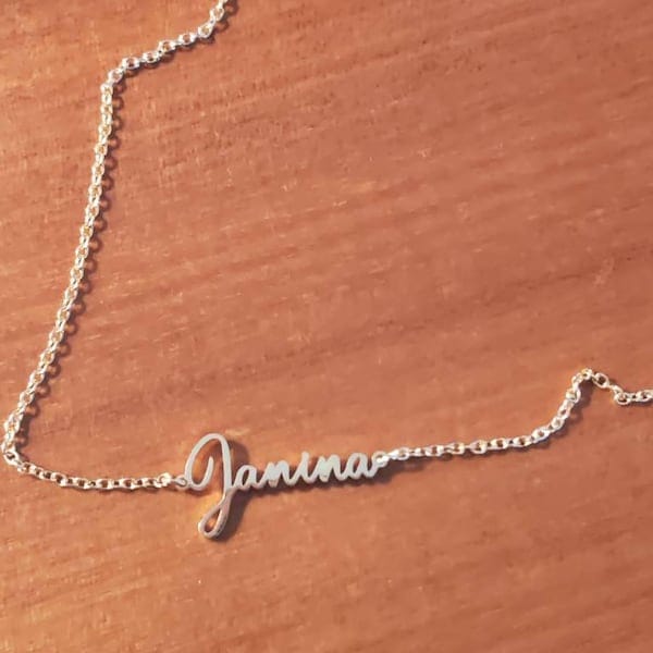 Customer photo review of Custom Greek Name Necklace