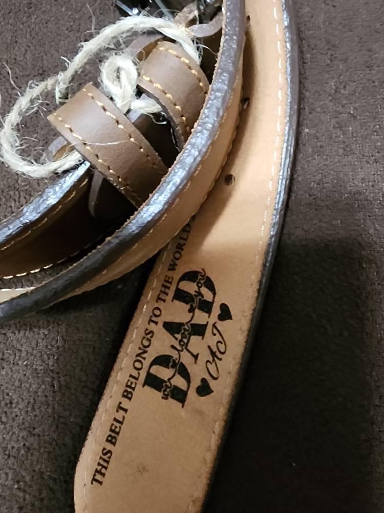 Customer photo review of Personalized Leather Belt for Anniversary - Handcrafted Custom Belt for Him