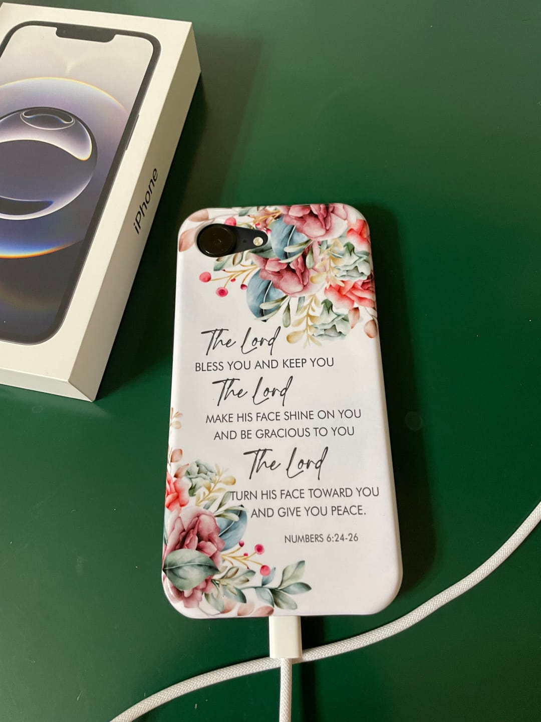 Customer photo review of The Lord Bless You And Keep You, Floral, Numbers 6:24-26 Phone Case