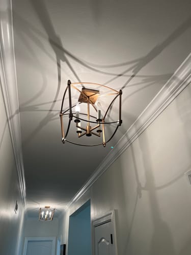 Customer photo review of 4-light French Antique Candle Style Lantern Semi Flush