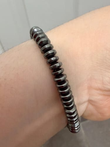 Customer photo review of Pulsera de Hematita (Discos 3x6 mm)