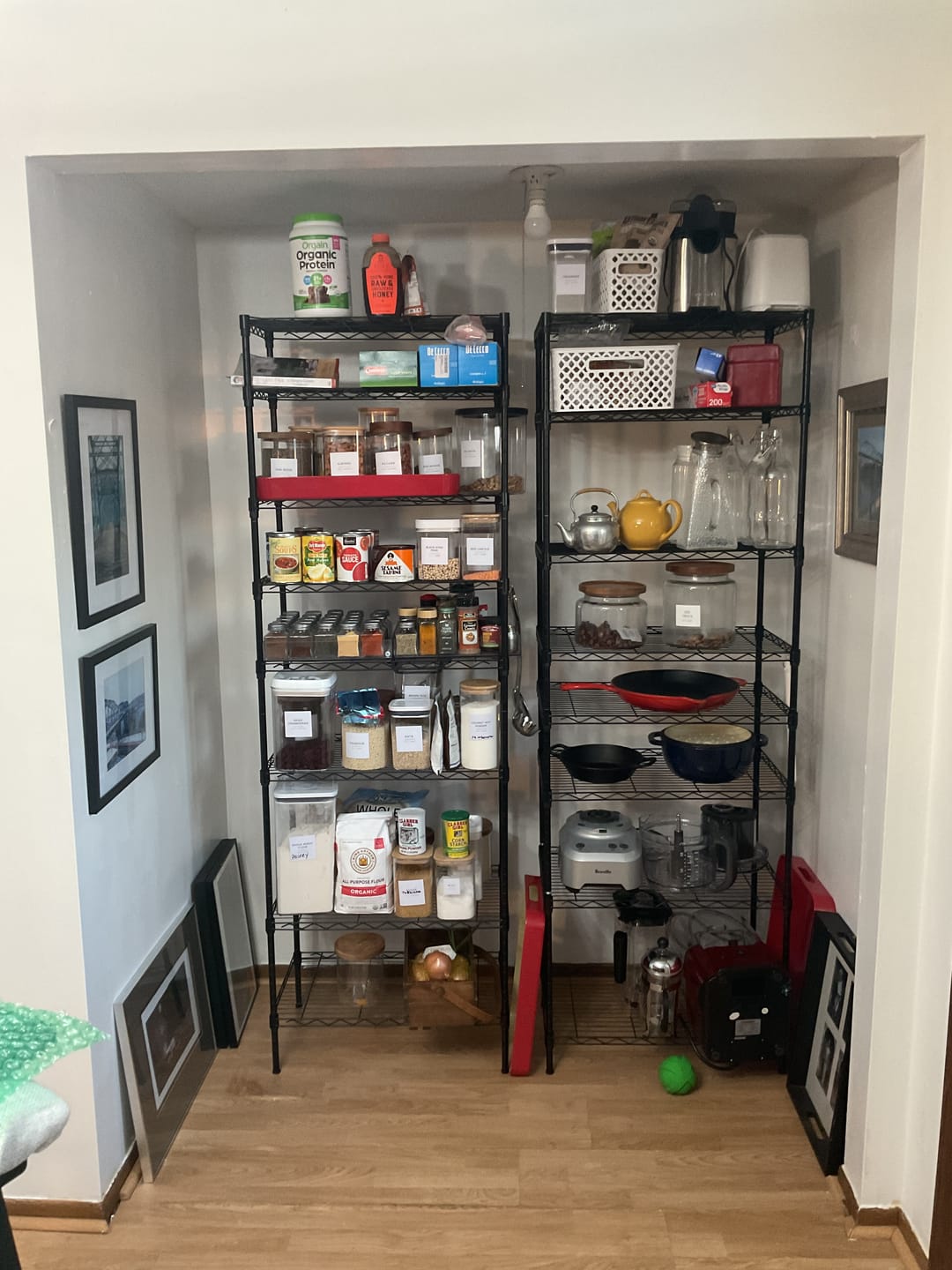 Customer photo review of Reibii 8-Tier Wire Shelving Storage Rack, Adjustable Metal Shelving Unit, 1200LBS Capacity, Strong Coating, Plastic Foot Pads, 2-Way Use for Kitchen, Office & Commercial Use