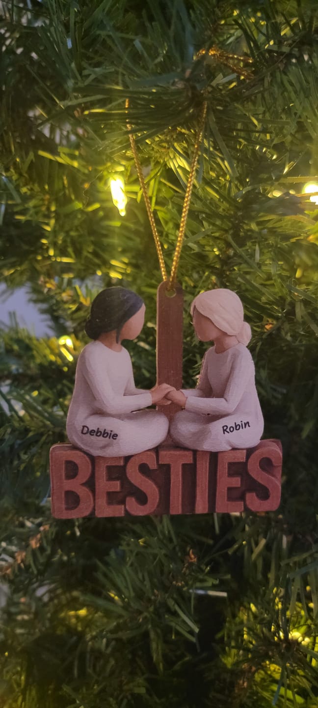 Customer photo review of Besties Forever Together - Personalized Wooden Ornament - Gift For Best Friends
