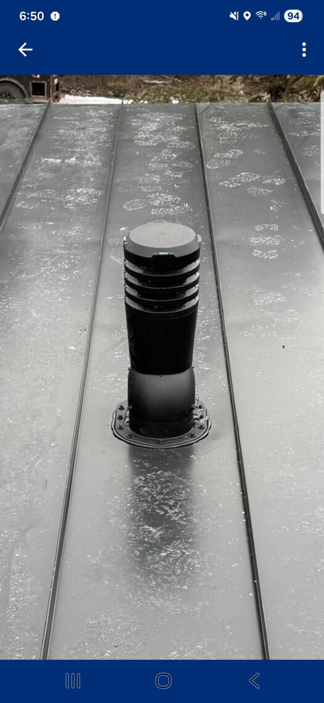 Customer photo review of Kitchen, Bathroom and Dryer Roof Exhaust Vent - Ivent ECO – Metal Installation