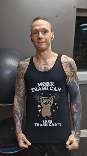Customer photo review of More Trash Can Tank Top