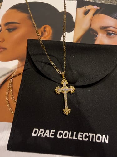 Customer photo review of Goth Cross Necklace