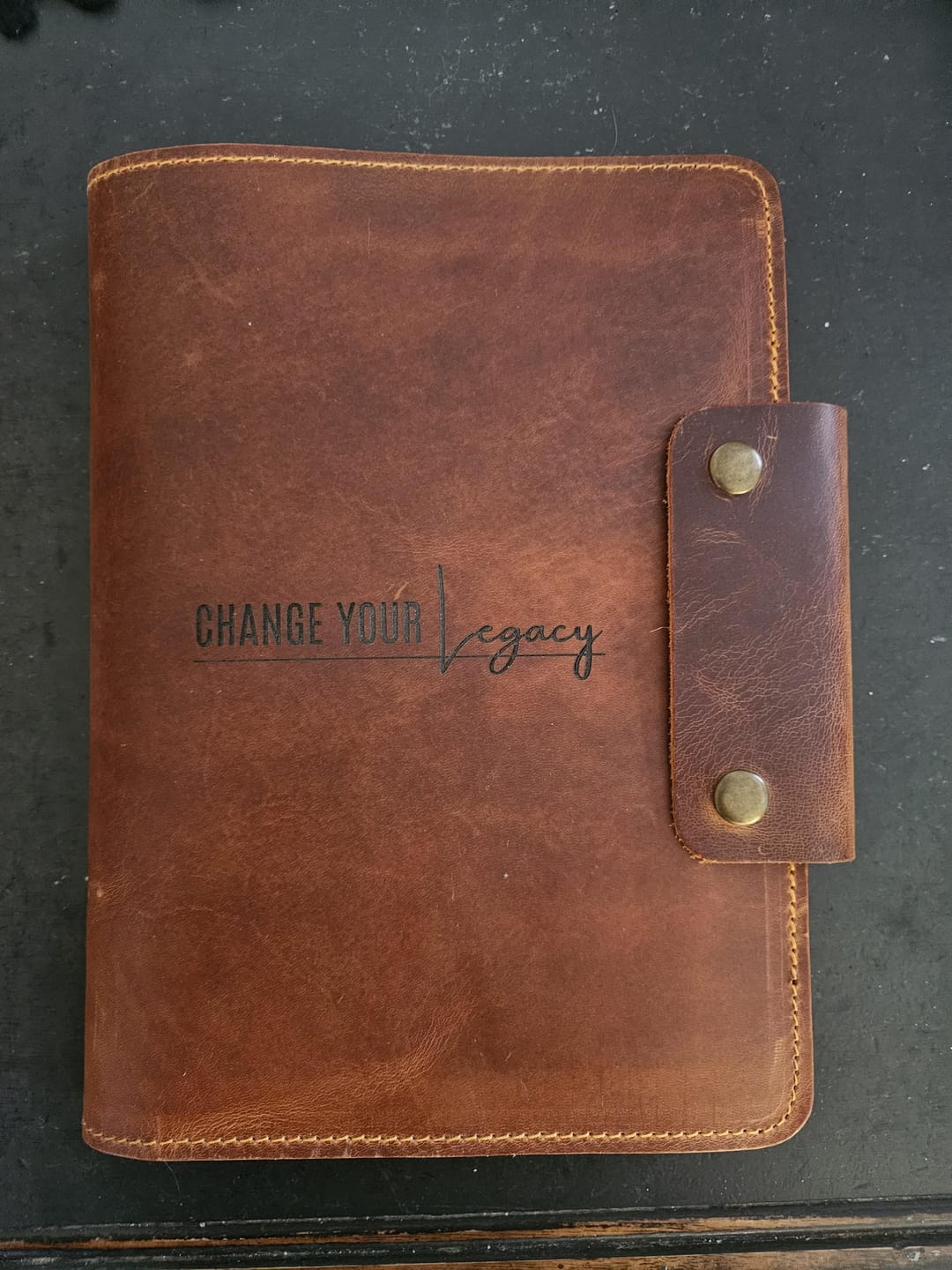 Customer photo review of 2026 Leather Planner, Personalized Refillable Leather Journal A5 Size + Free Pen
