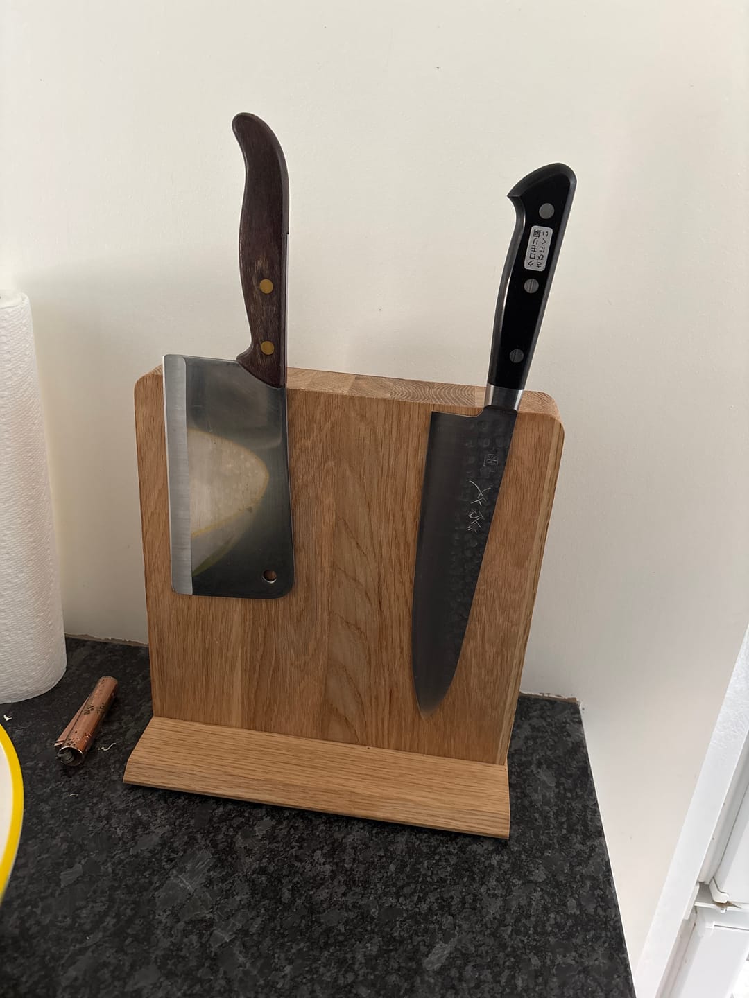 Customer photo review of Magnetic Knife Block - Oak