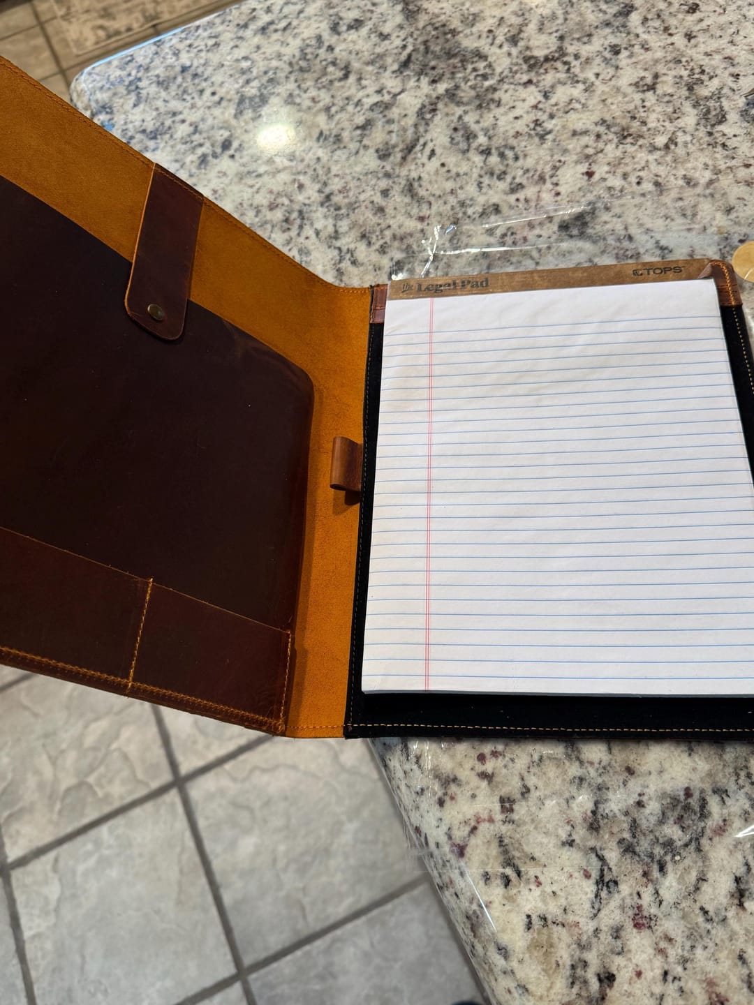 Customer photo review of Custom Leather Portfolio with Notepad & Planner – Personalized Padfolio with Logo or Name for Professionals