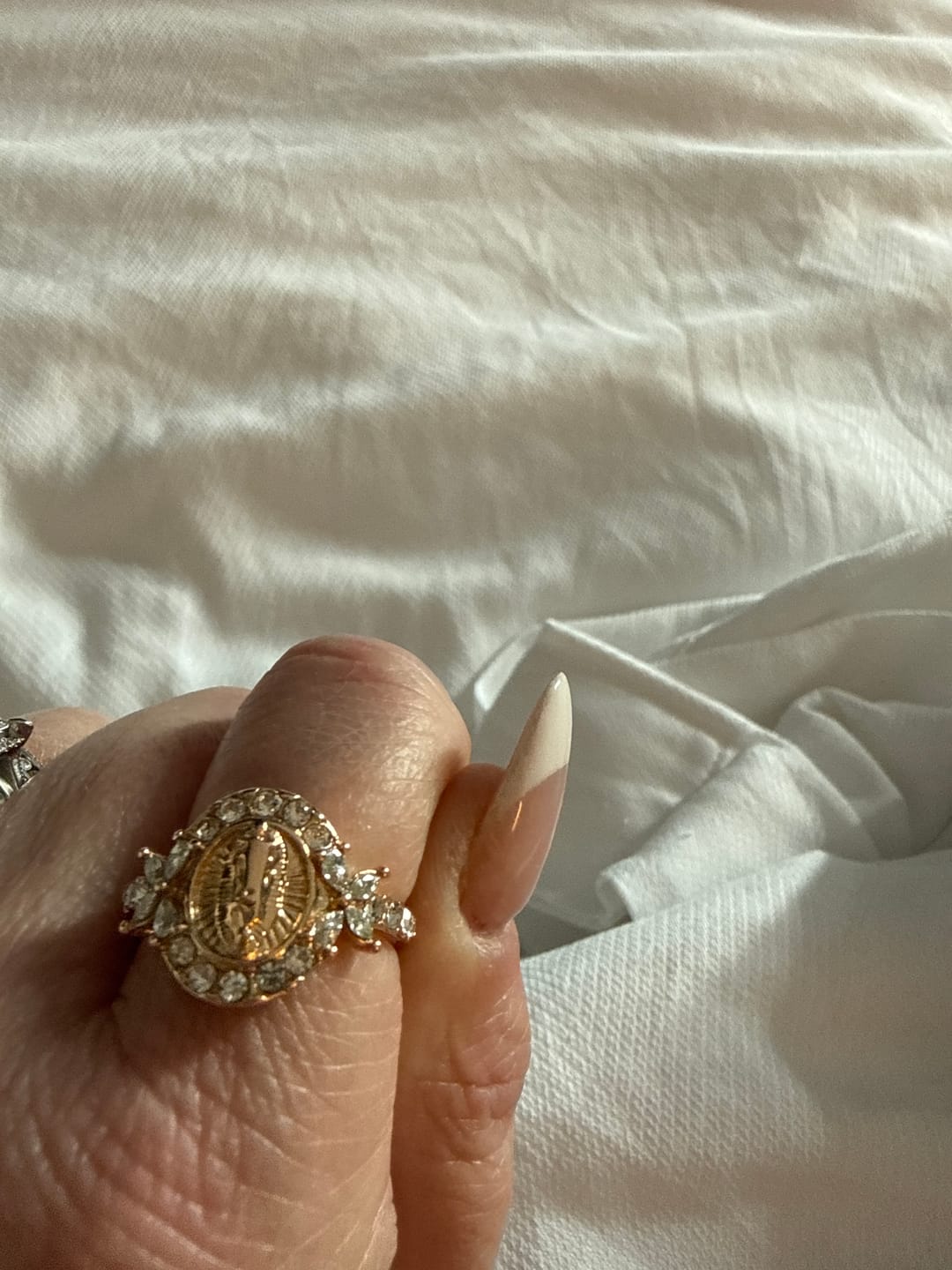 Customer photo review of FREE Today: Elegant Virgin Mary Emblem Ring: Sacred Detail for Daily Devotion