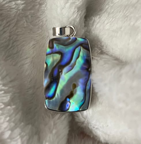 Customer photo review of Abalone Shell Pendant 1 1/2" (.925 Sterling Silver)