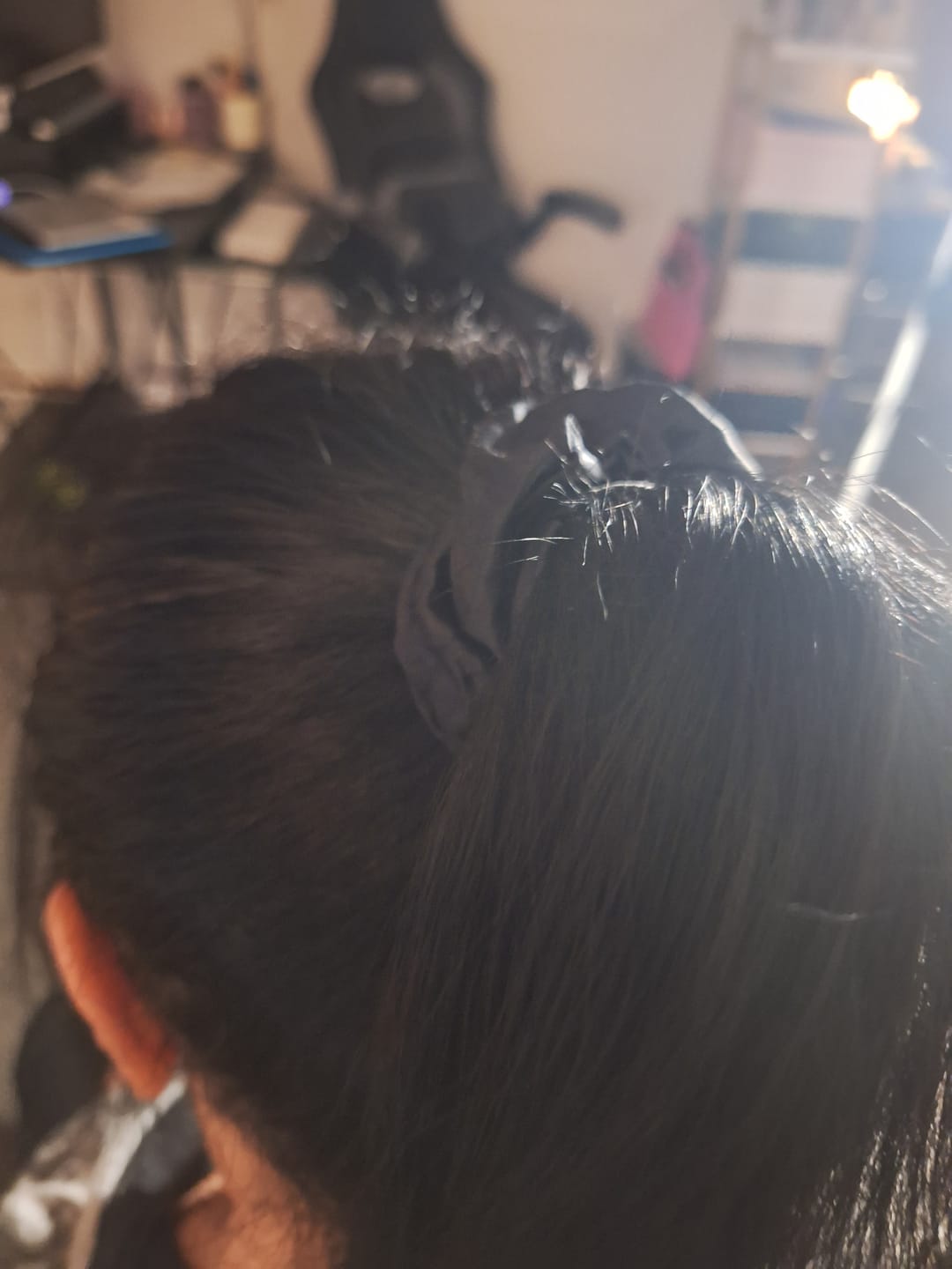 Customer photo review of Silk Scrunchies Trio - Black - Mini, Small, Medium