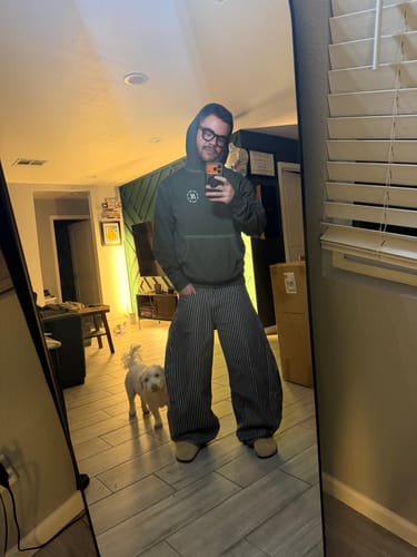 Customer photo review of Omirad Striped Wide Barrel Jeans