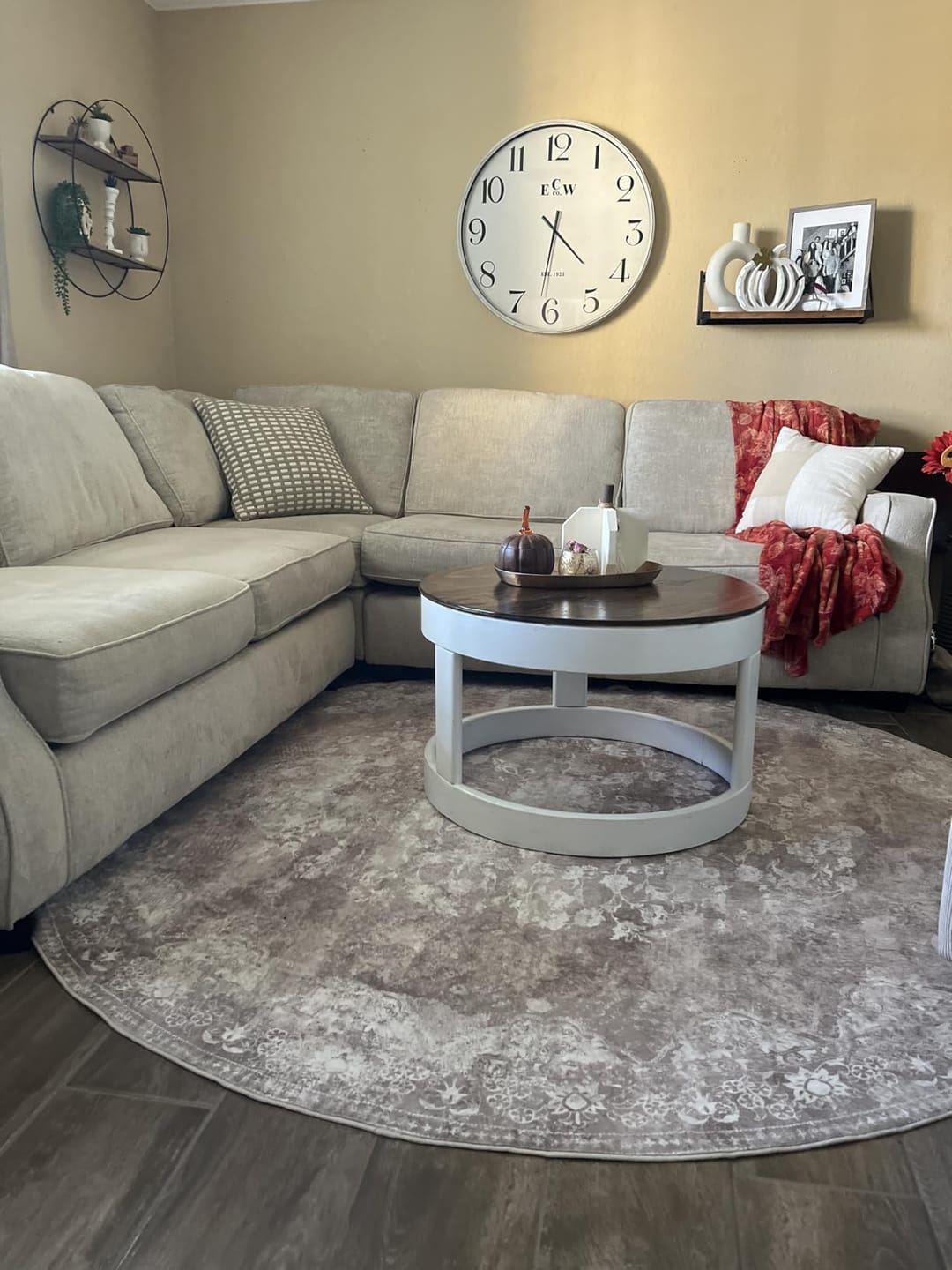 Customer photo review of Antique Distressed Medallion Area Rug