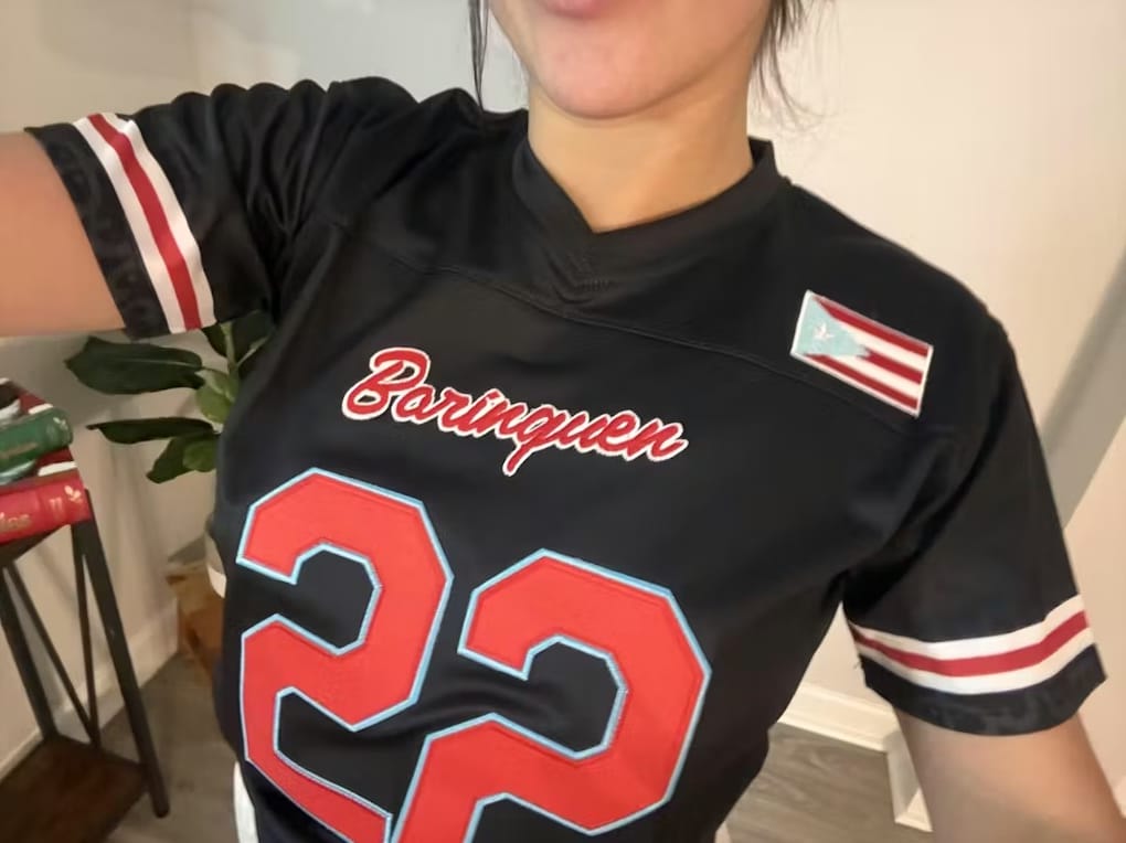 Customer photo review of Puerto Rico Heritage Custom Football Jersey