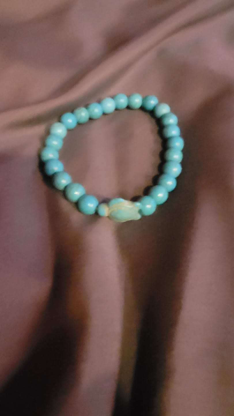 Customer photo review of Buddha Stones Naturstein Meeresschildkröte Türkis Segensarmband