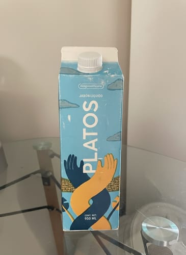 Customer photo review of Jabon líquido para PLATOS en cartón