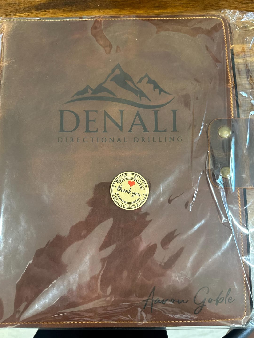 Customer photo review of Custom Leather Portfolio with Notepad & Planner – Personalized Padfolio with Logo or Name for Professionals