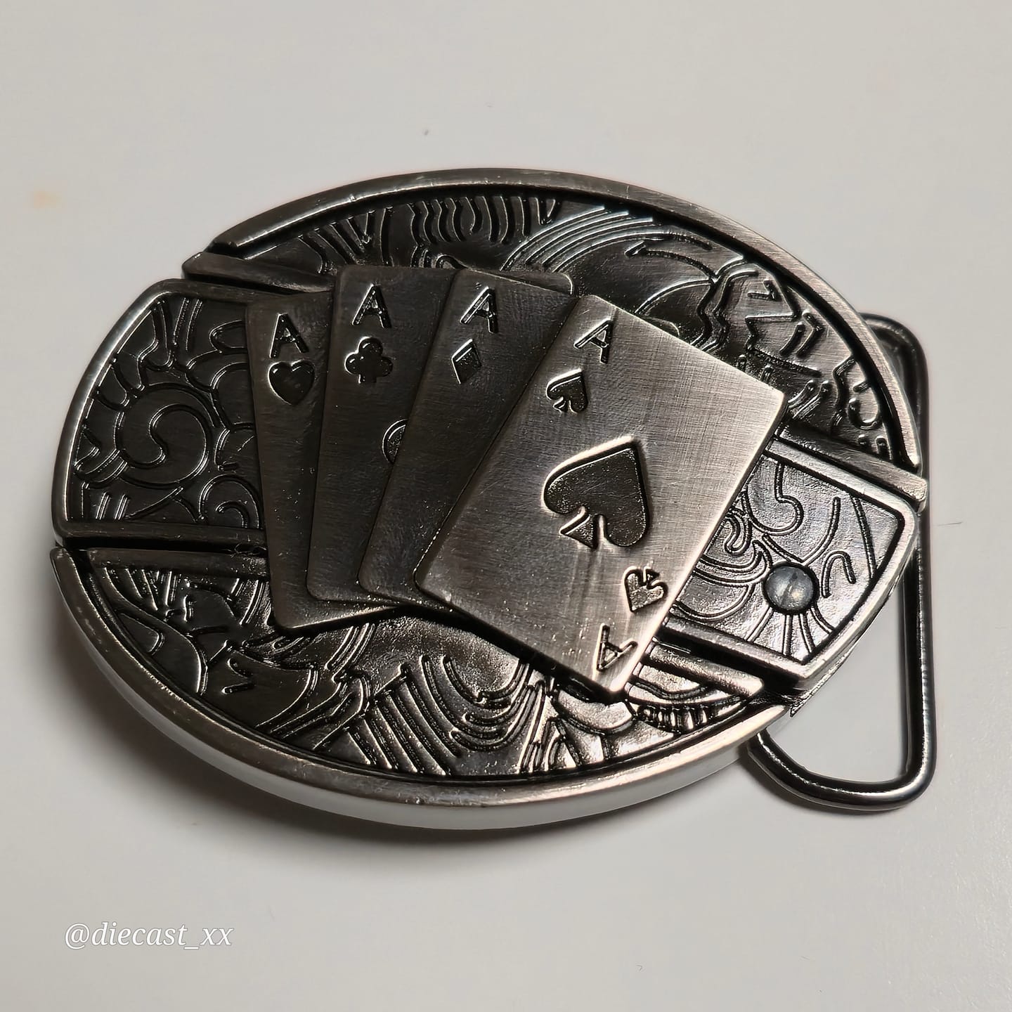 Customer photo review of Men's DIY Poker 4 Ace Hidden Folding Knife Leather Belt