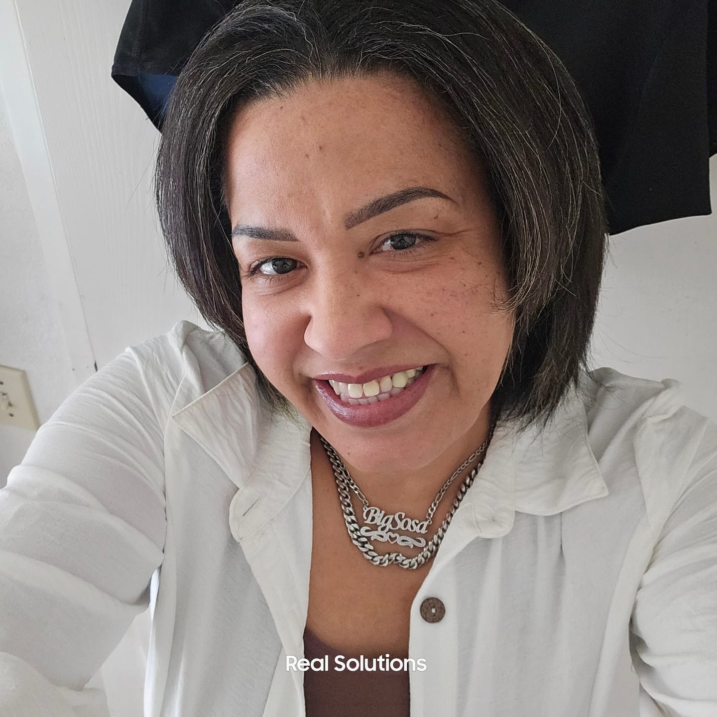 Customer photo review of Double Plated Heart Title Name Necklace w/ Figaro Chain