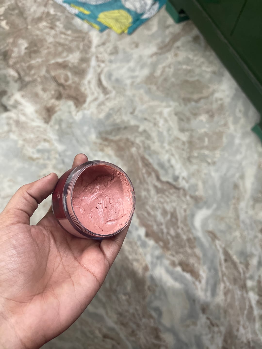 Customer photo review of Beetroot, Rosewater & Green Tea - Intense Glow & Brightening Face Pack - 50g