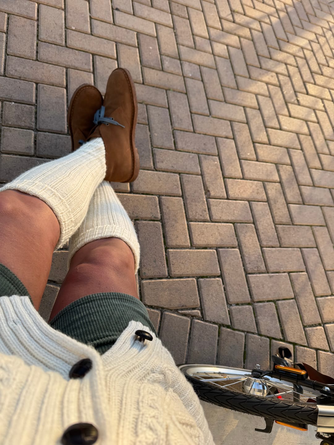Customer photo review of Knee High Irish Jacob Sheep Socks