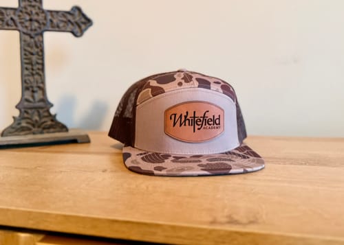 Customer photo review of Custom Leather Patch 7 Panel Trucker Hat - Richardson 168P