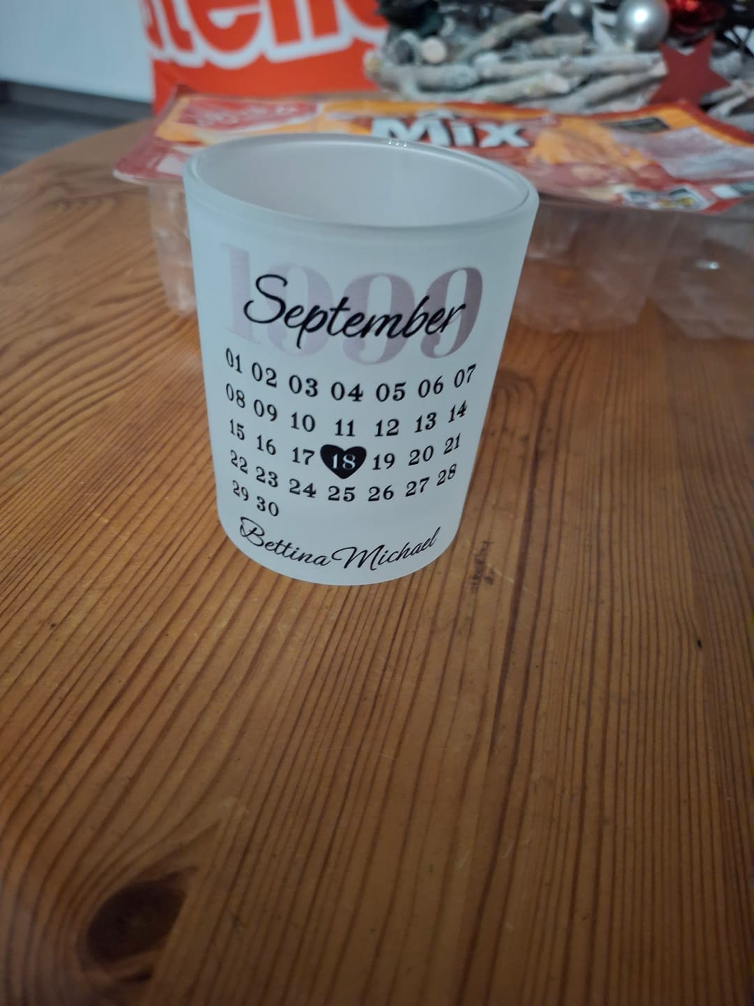 Customer photo review of Unser Tag - Personalisiertes Teelicht
