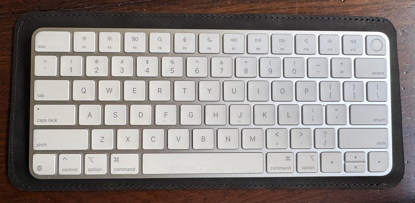 Customer photo review of Distressed Leather Keyboard Sleeve, Handmade Apple Keyboard Slim Case, Numeric Keyboard Sleeve, Apple Keyboard Touch ID Cover