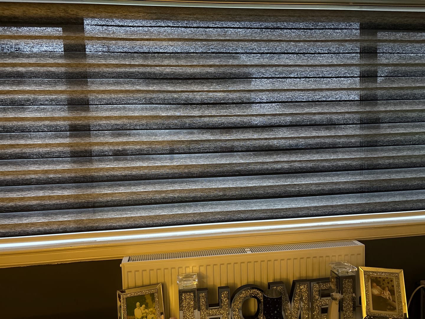 Customer photo review of Allure Shadow Slate Day & Night Blinds