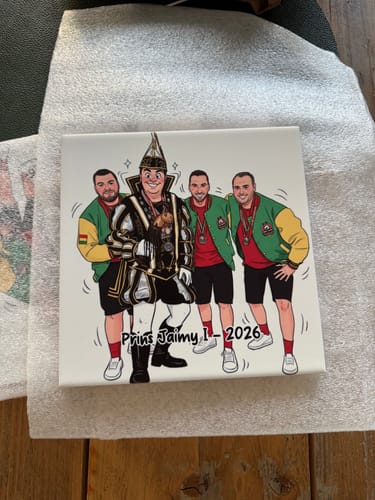 Customer photo review of Jouw Foto in Karikatuur Stijl - Gepersonaliseerde Tegel