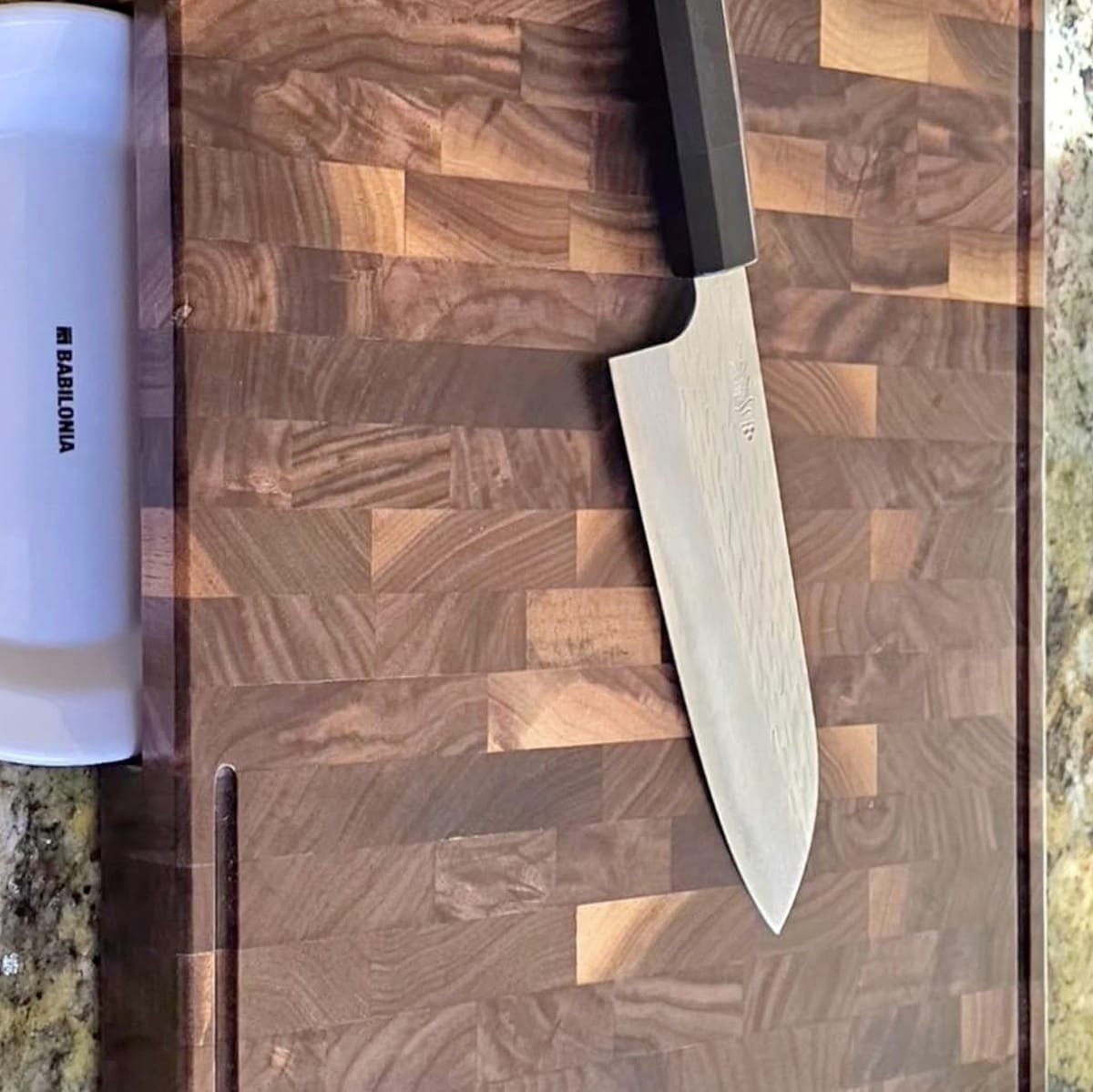 Customer photo review of American Black Walnut Wood - End Grain - Oil & Plate Included