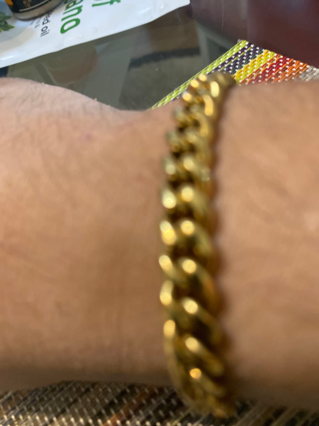 Customer photo review of Cuban 8mm + Rope 5mm Bracelet Stack - Gold RG320+RG322