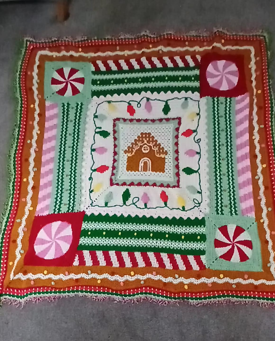 Customer photo review of Gingerbread Blanket Yarn Pack, Free Pattern & Video
