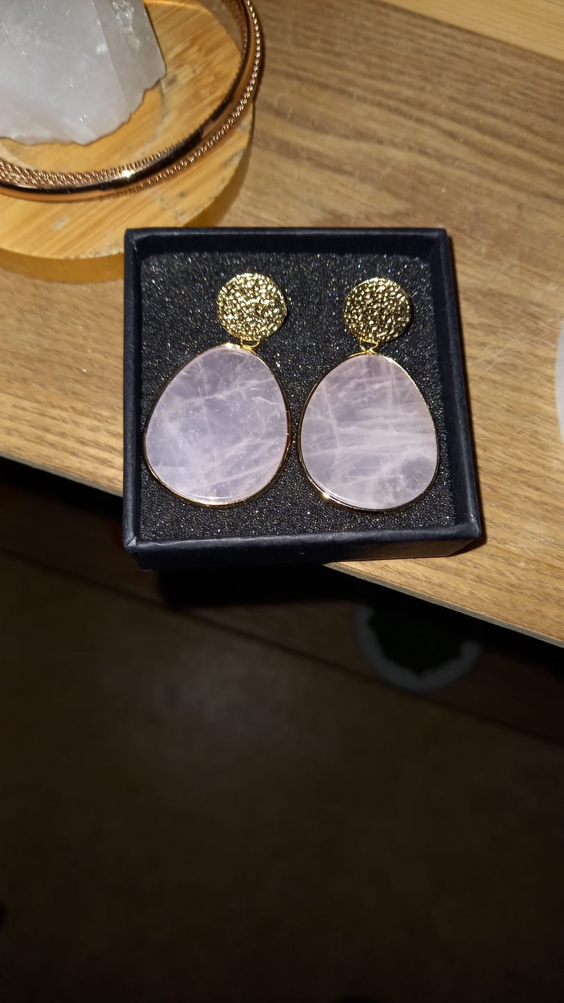 Customer photo review of Boucle d'Oreille Quartz Rose "Energie"