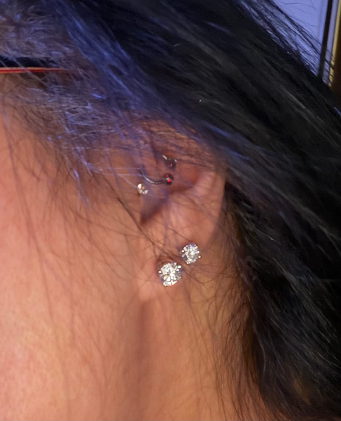 Customer photo review of World's First Lab Grown Diamond Sleep Stud Earrings