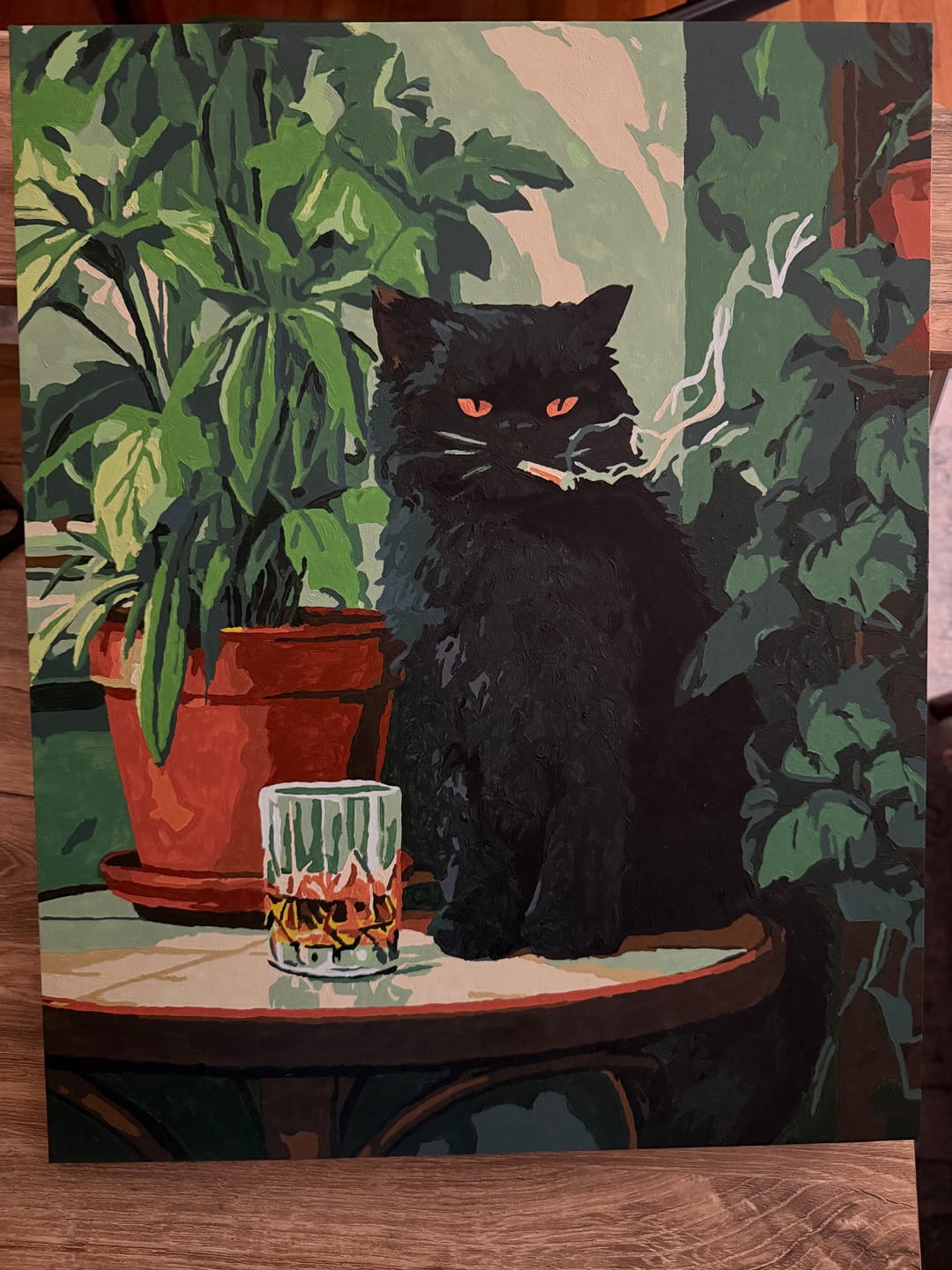 Customer photo review of Grumpy cat | Paint by Number
